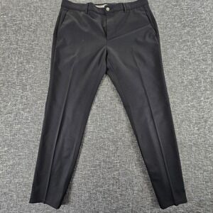 Original Penguin Mens Flat Front Dress Pants Black 34x32 Polyester Blend